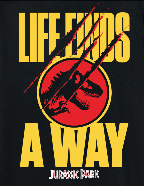 T-shirt Jurassic Park oversize Life Finds A Way