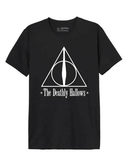 Tee-Shirt Harry Potter Noir Deathly Hallows HD