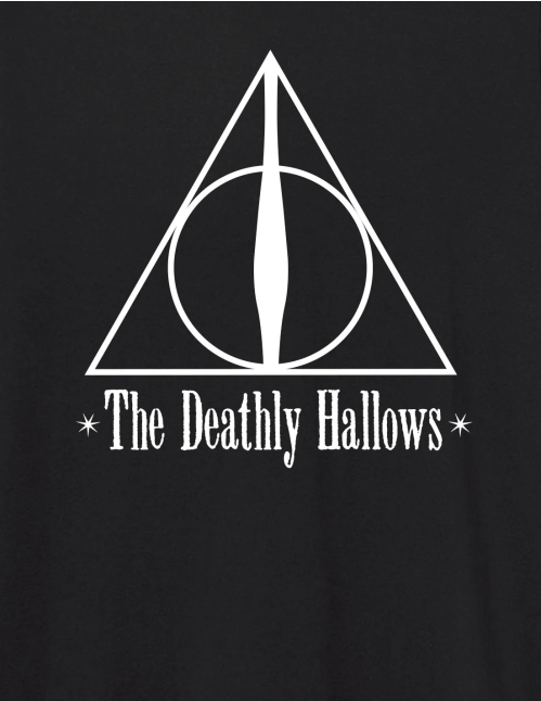 Tee-Shirt Harry Potter Noir Deathly Hallows HD