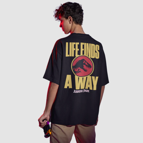 T-shirt Jurassic Park oversize Life Finds A Way