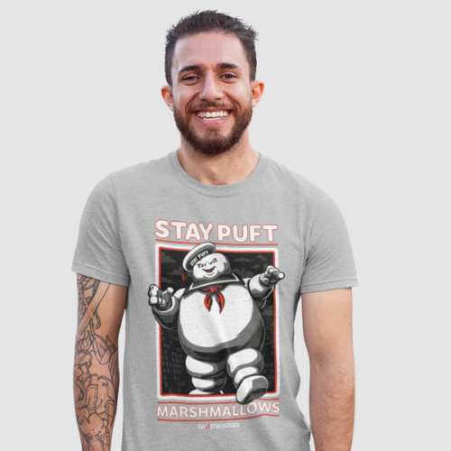 Tee-Shirt Ghostbusters gris Stay Puft Marshmallows