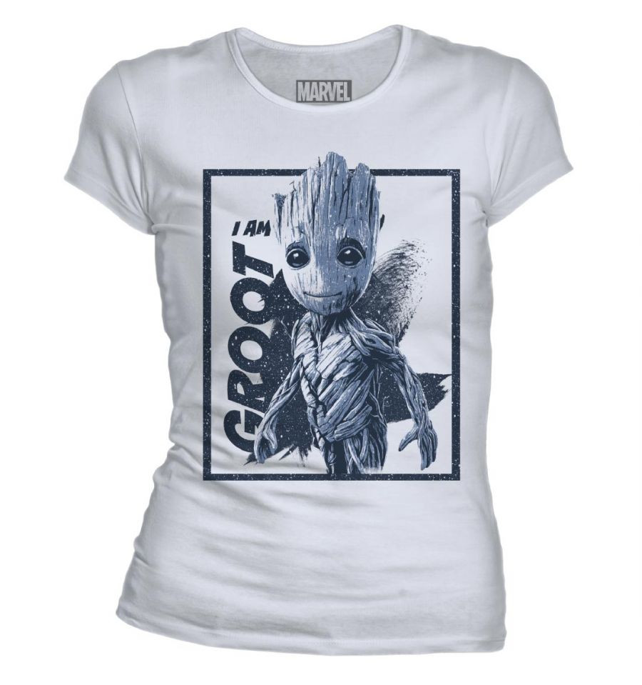 T-shirt femme Je s'appelle Groot blanc